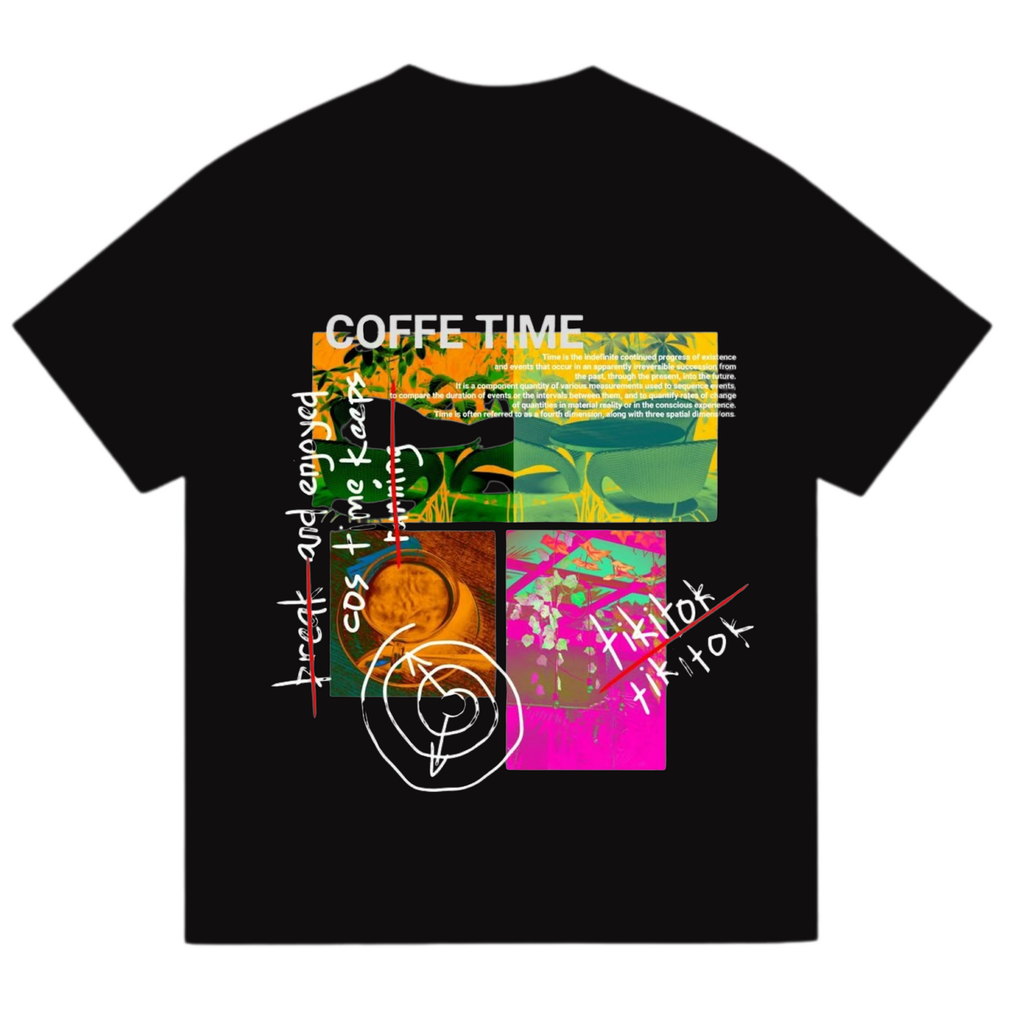 "coffe time" oversized tee