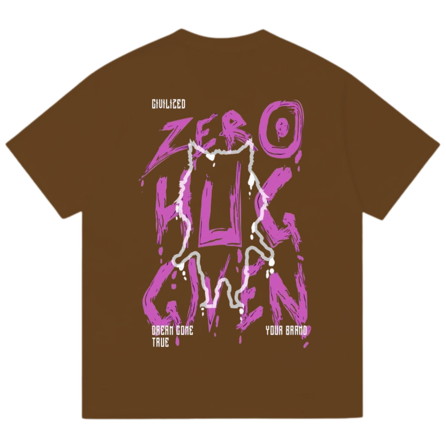 "zero hug given" oversized tee